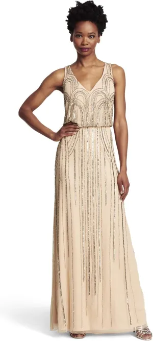 Adrianna Papell Women's Blsn Beaded Art Nouveau