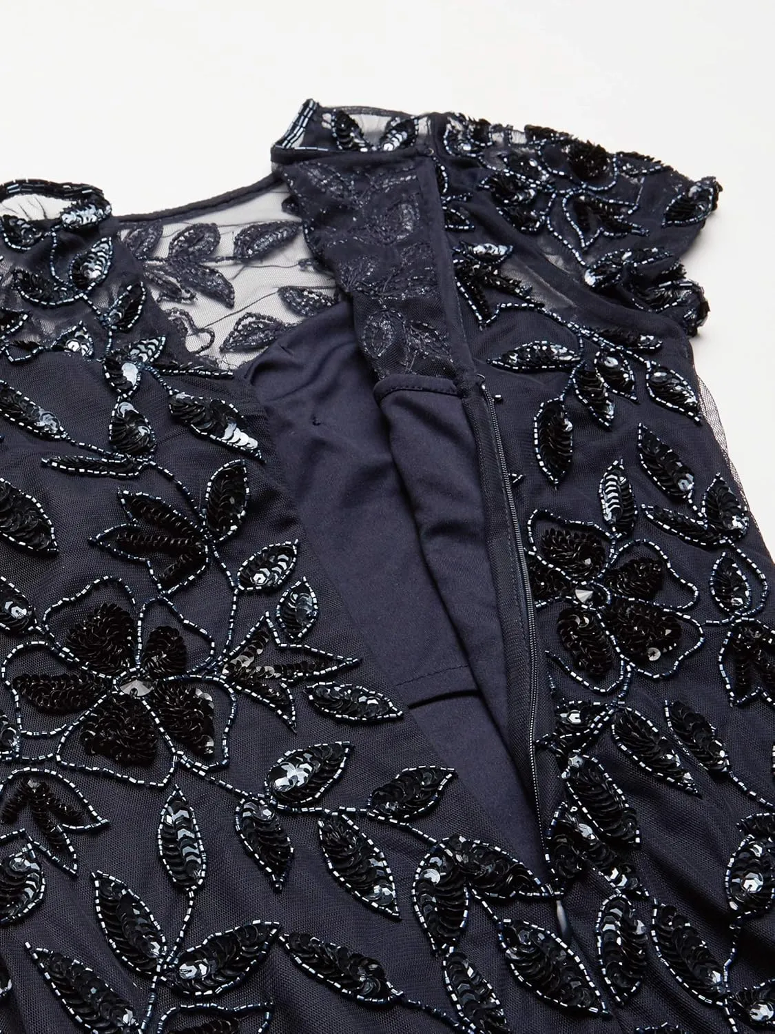 Adrianna Papell Women's Floral Beaded Godet Gown