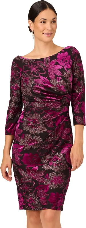 Adrianna Papell Women's Metallic Velvet Cowl Dress