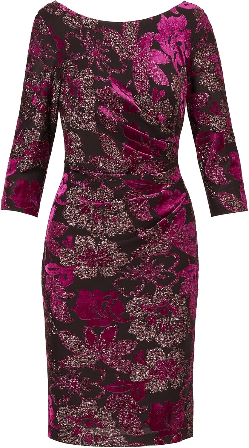 Adrianna Papell Women's Metallic Velvet Cowl Dress