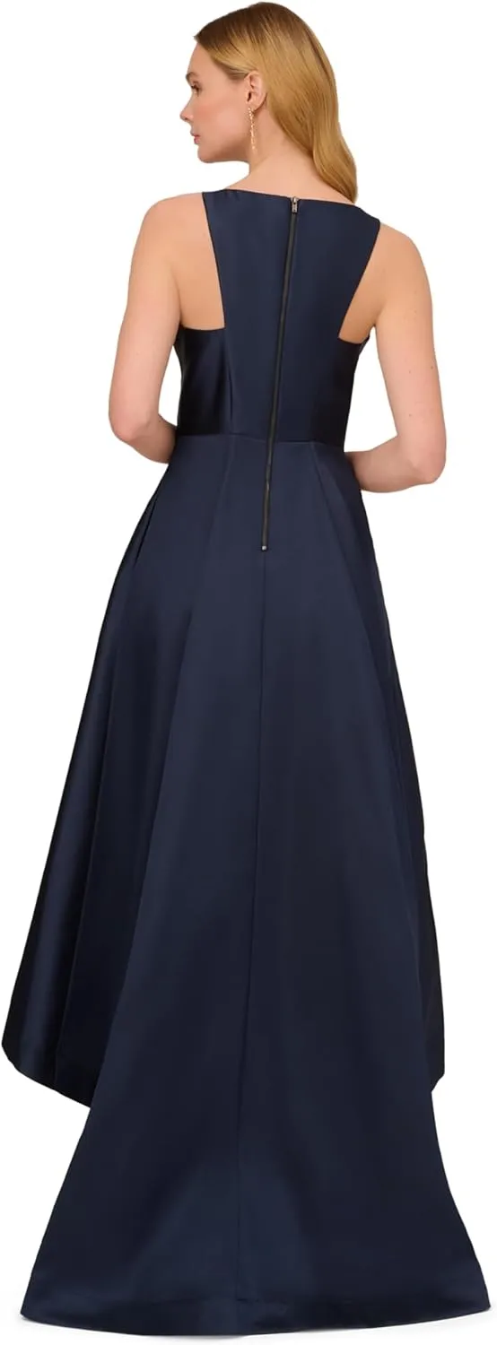 Adrianna Papell Women's Mikado High Low Gown
