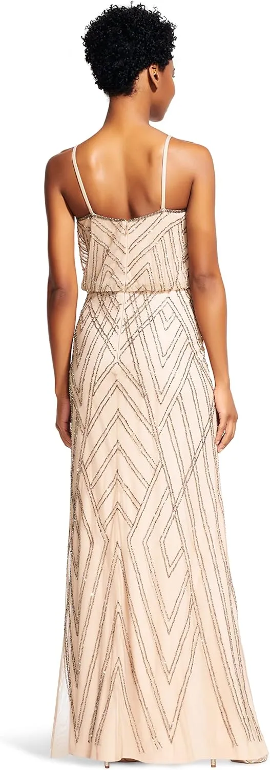 Adrianna Papell Women's Slvlss Blouson Beaded Gwn