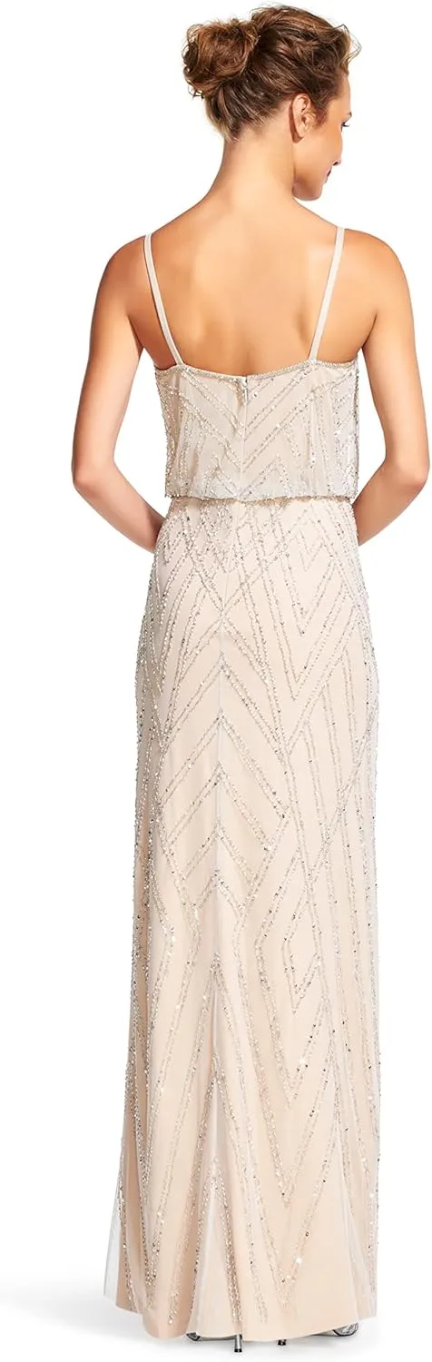 Adrianna Papell Women's Slvlss Blouson Beaded Gwn