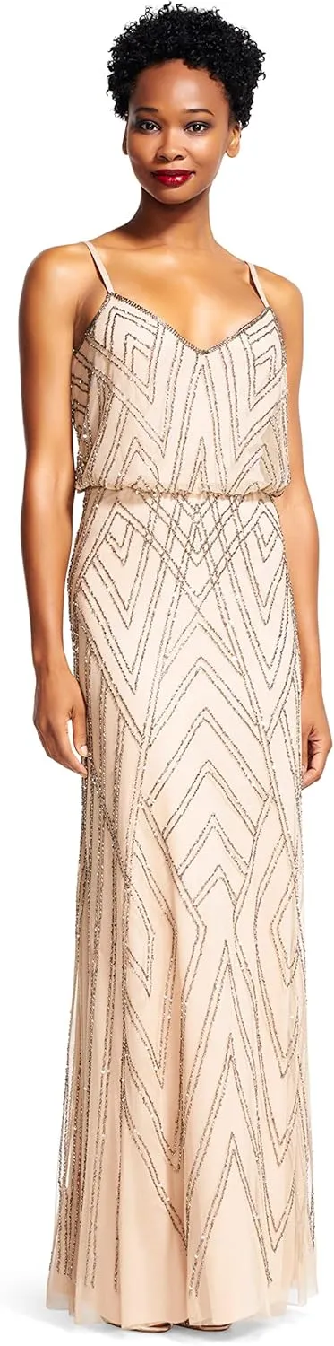 Adrianna Papell Women's Slvlss Blouson Beaded Gwn