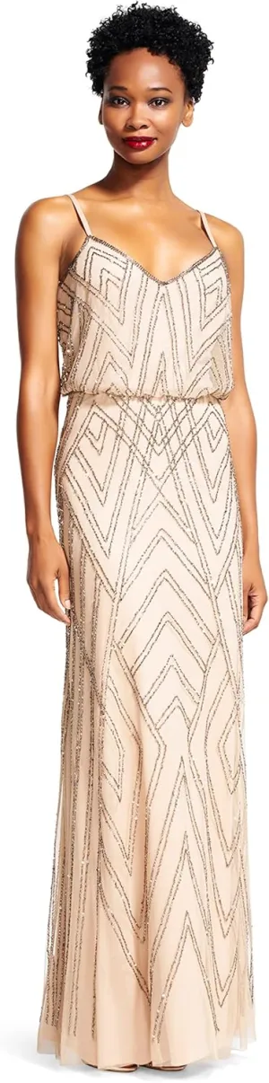 Adrianna Papell Women's Slvlss Blouson Beaded Gwn