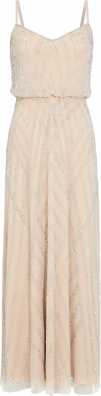 Adrianna Papell Women's Slvlss Blouson Beaded Gwn