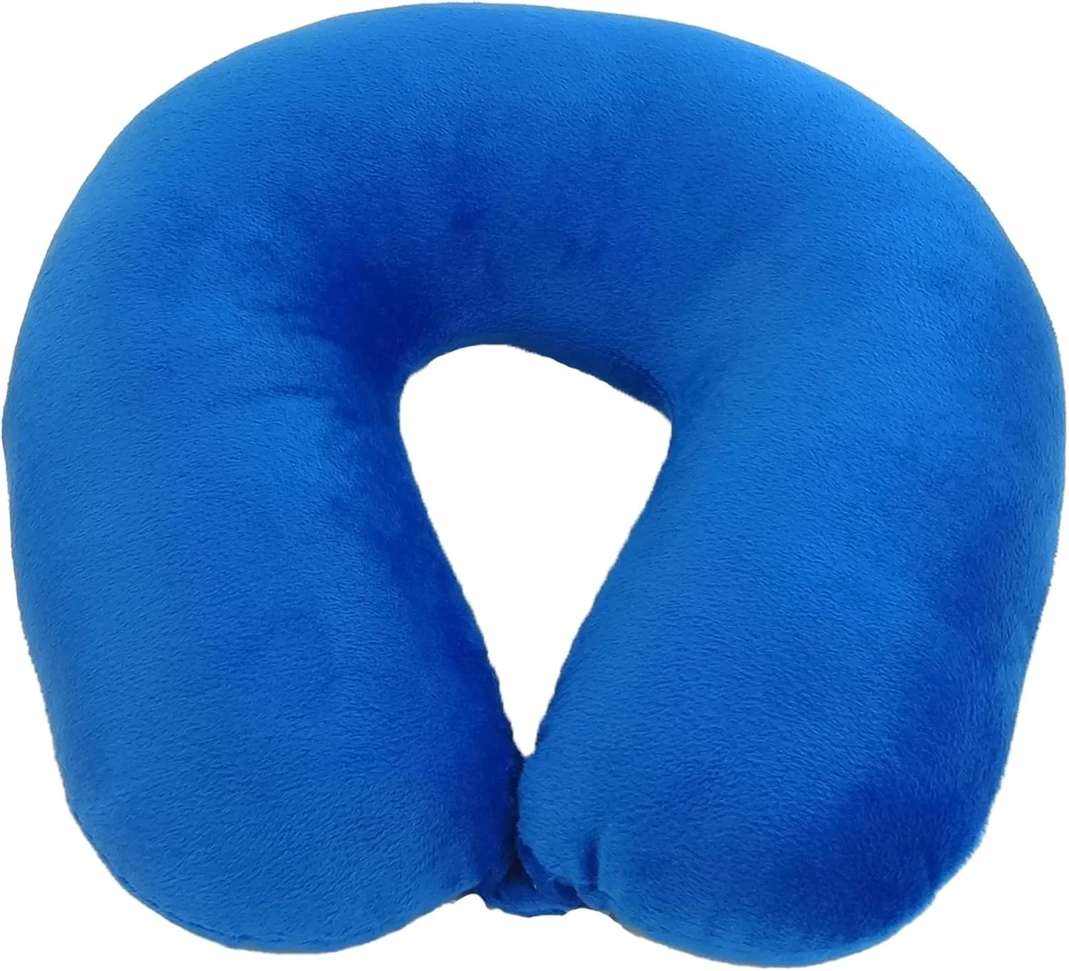 Adult Cozy Soft Microfiber Neck Pillow for Travel – Compact, Machine Washable - Perfect for Airplane, Car, or Home Use - Filled and Finished in The USA – Blue