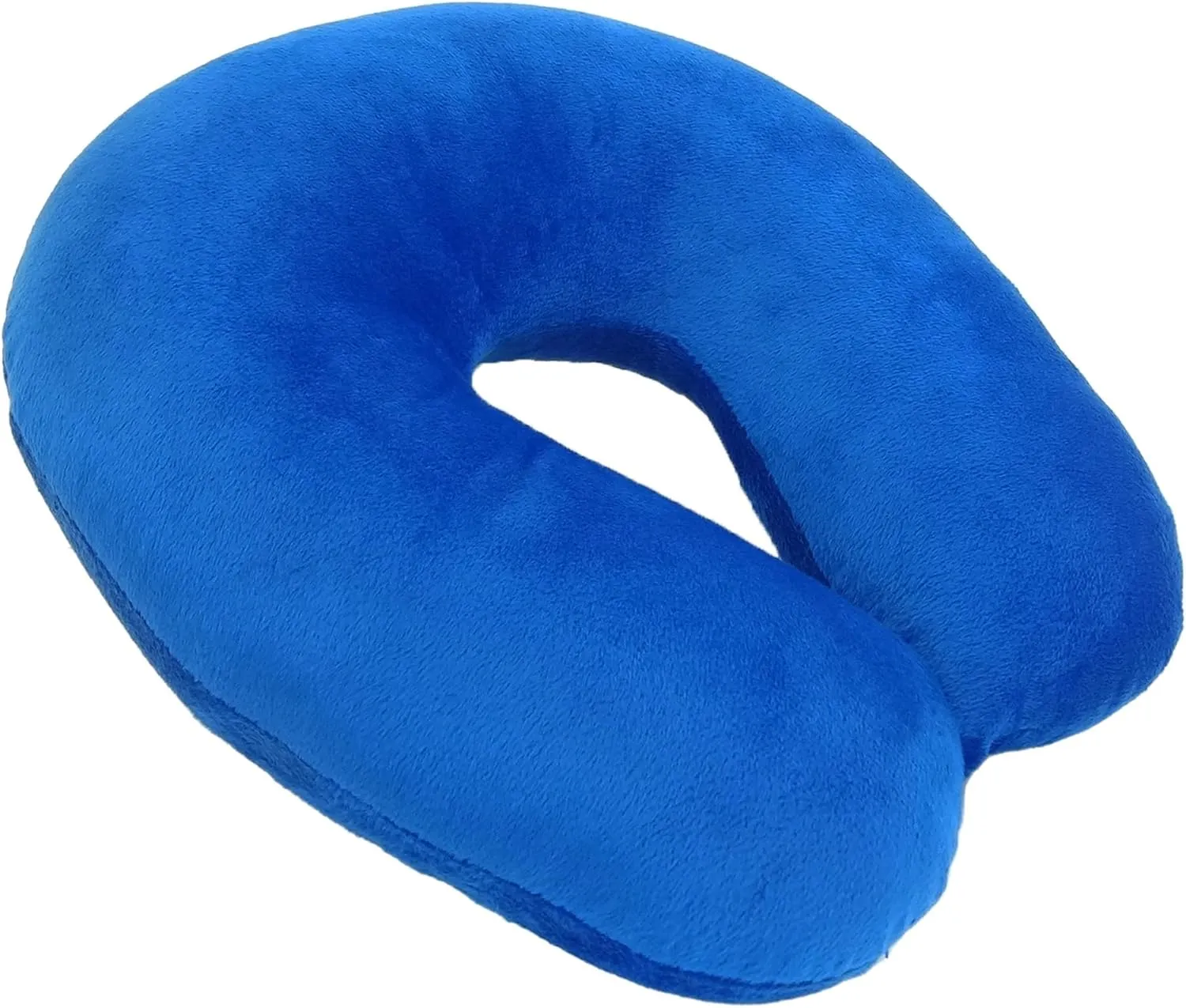 Adult Cozy Soft Microfiber Neck Pillow for Travel – Compact, Machine Washable - Perfect for Airplane, Car, or Home Use - Filled and Finished in The USA – Blue