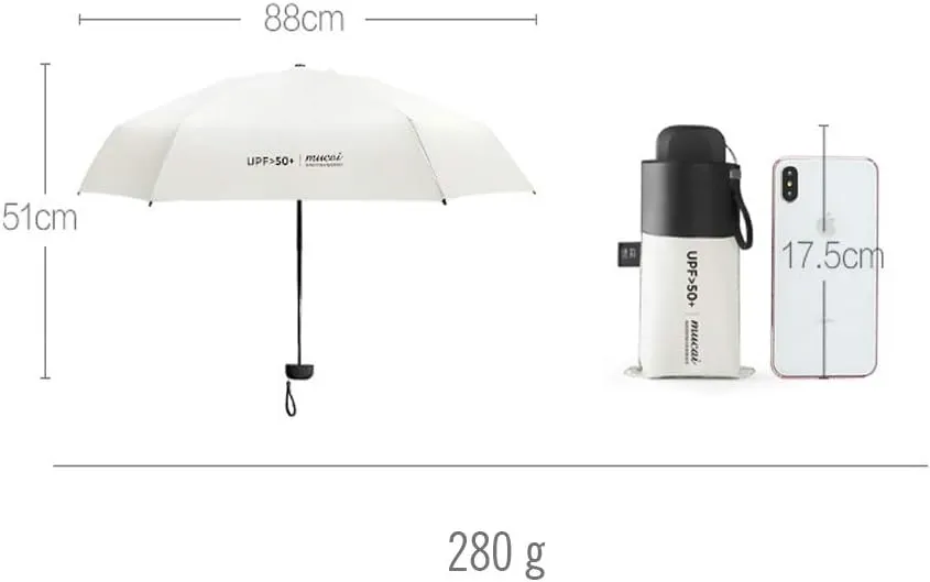 AFULILI Small Compact Travel Umbrella UV Protection Mini Umbrella Perfect for Travel Lightweight Portable Parasol Outdoor Sun & Rain Umbrellas