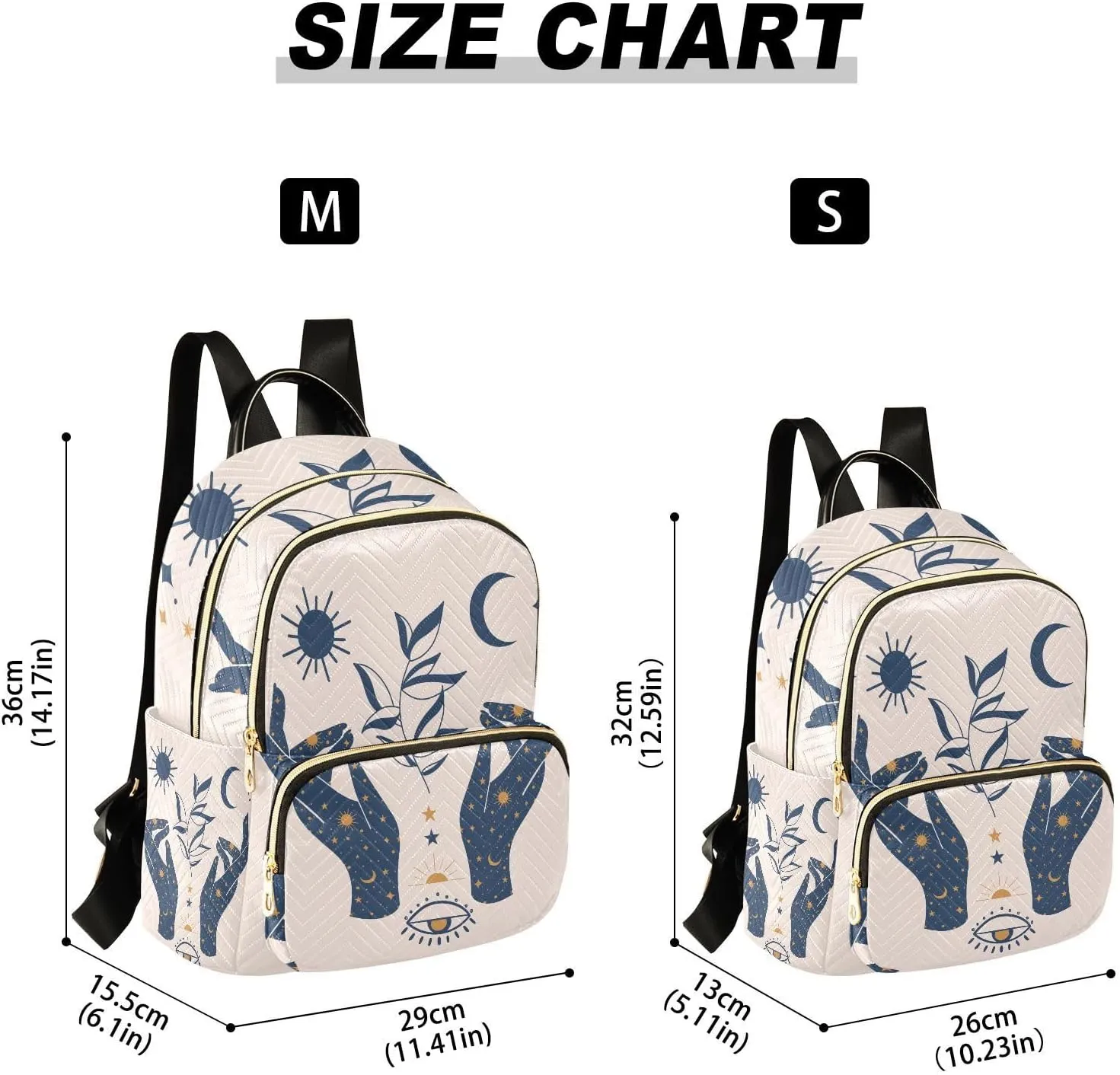 ALAZA Moon Sun Stars Witchy Mini Backpack Purse for Women Travel Bag Fashion Daypack Back Pack Shoulder Bag