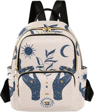 ALAZA Moon Sun Stars Witchy Mini Backpack Purse for Women Travel Bag Fashion Daypack Back Pack Shoulder Bag