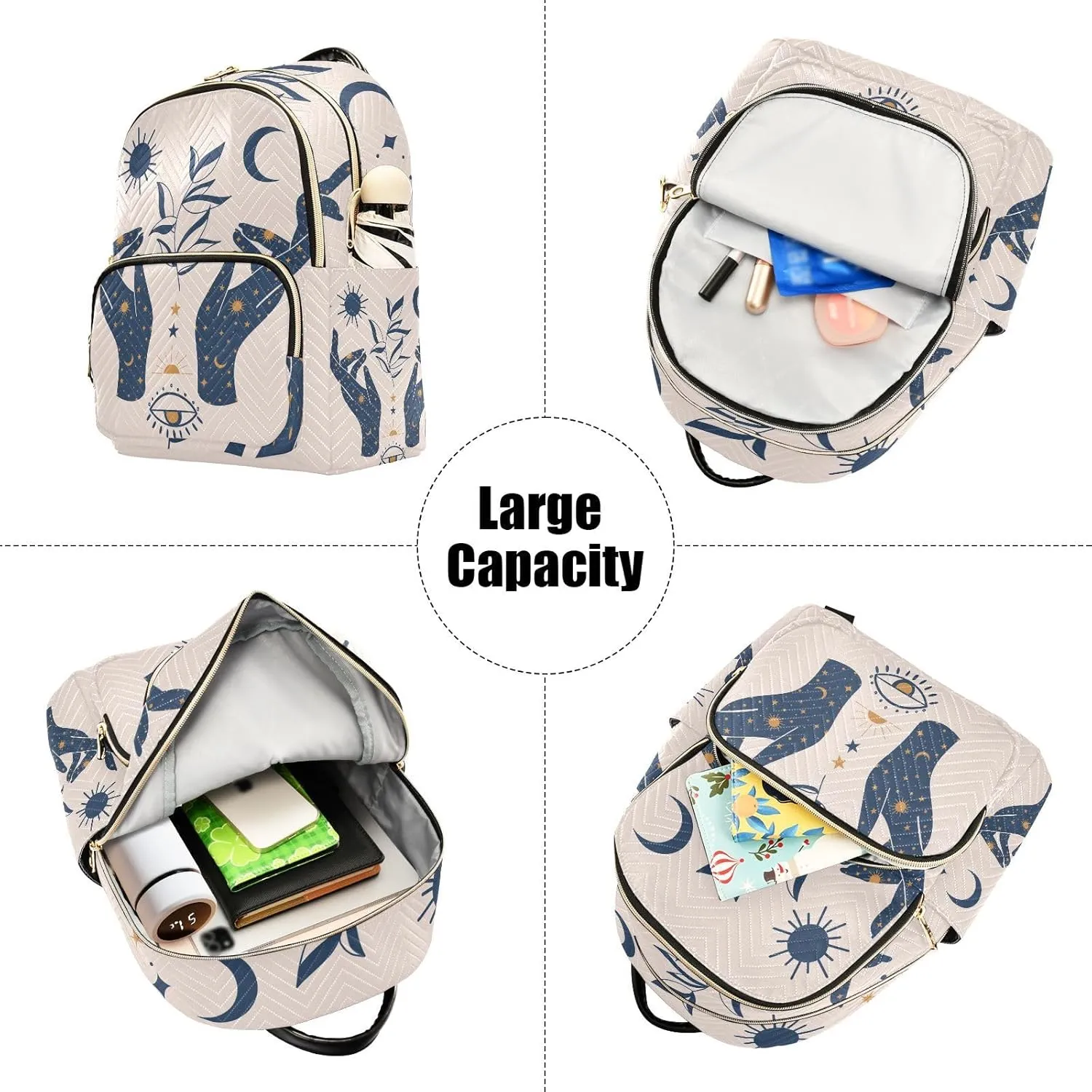 ALAZA Moon Sun Stars Witchy Mini Backpack Purse for Women Travel Bag Fashion Daypack Back Pack Shoulder Bag