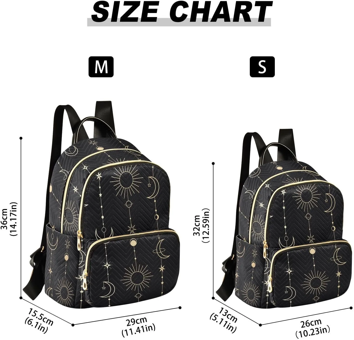 ALAZA Sun Moon Stars Witch Small Backpack Purse for Women Travel Bag Fashion Daypack Back Pack Shoulder Bag