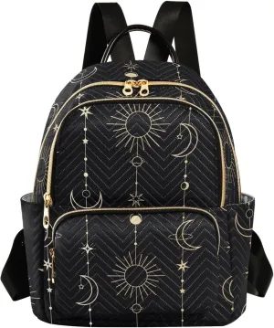 ALAZA Sun Moon Stars Witch Small Backpack Purse for Women Travel Bag Fashion Daypack Back Pack Shoulder Bag