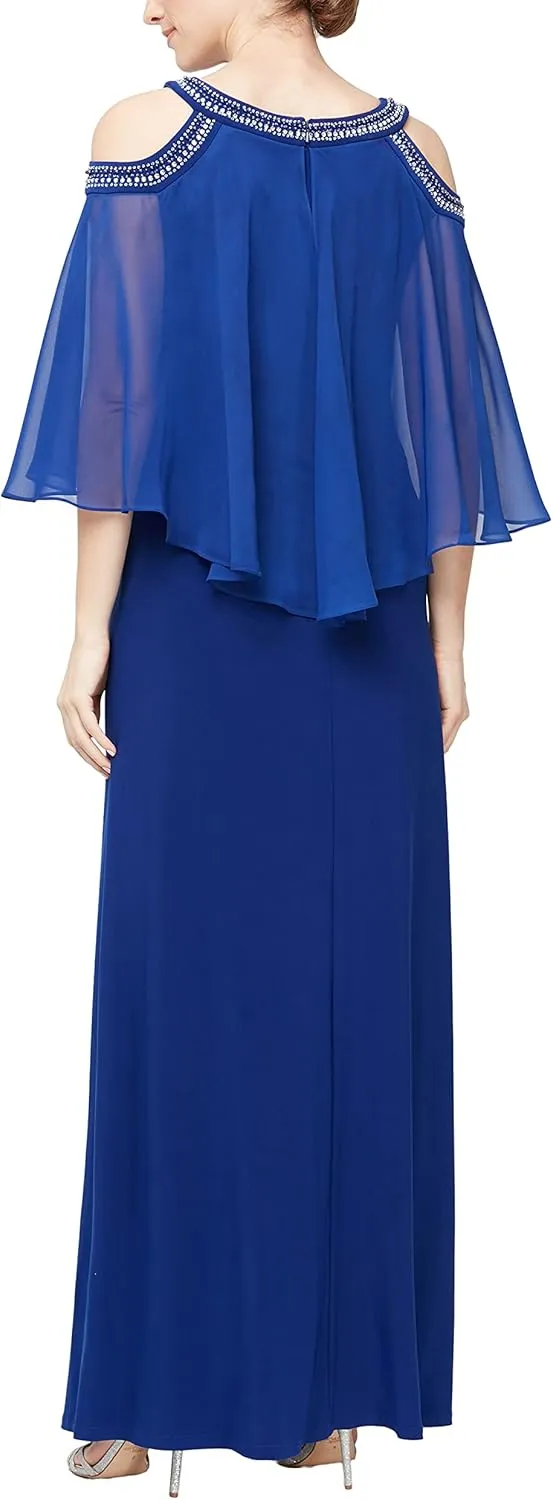 Alex Evenings Women's Cold Shoulder Popover Dress