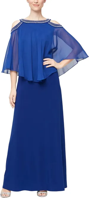 Alex Evenings Women's Cold Shoulder Popover Dress