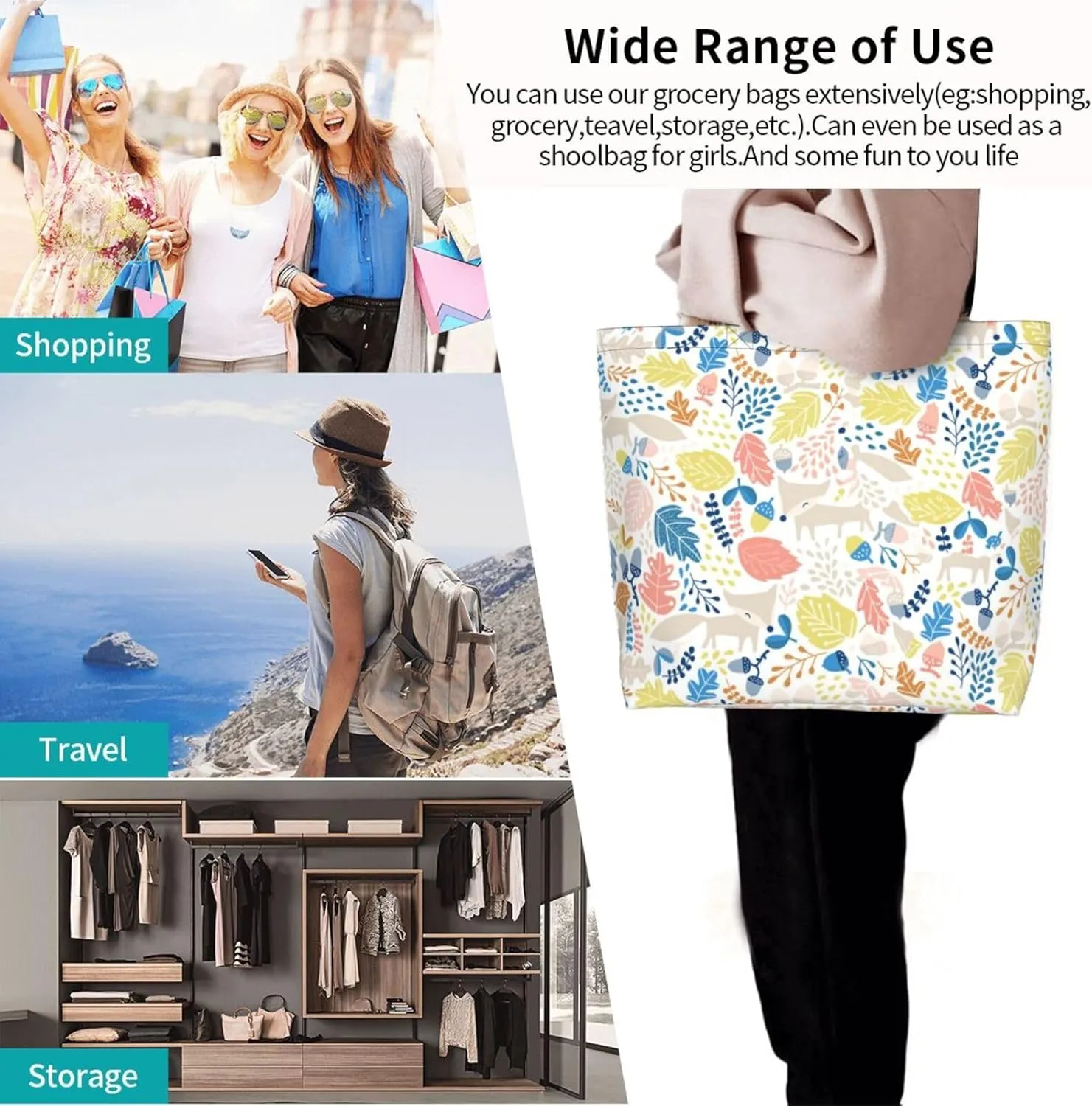 Alien Invasion Tote Bag Shopping Bag Portable Handbags Tote Shoulder Bucket Bags for Women