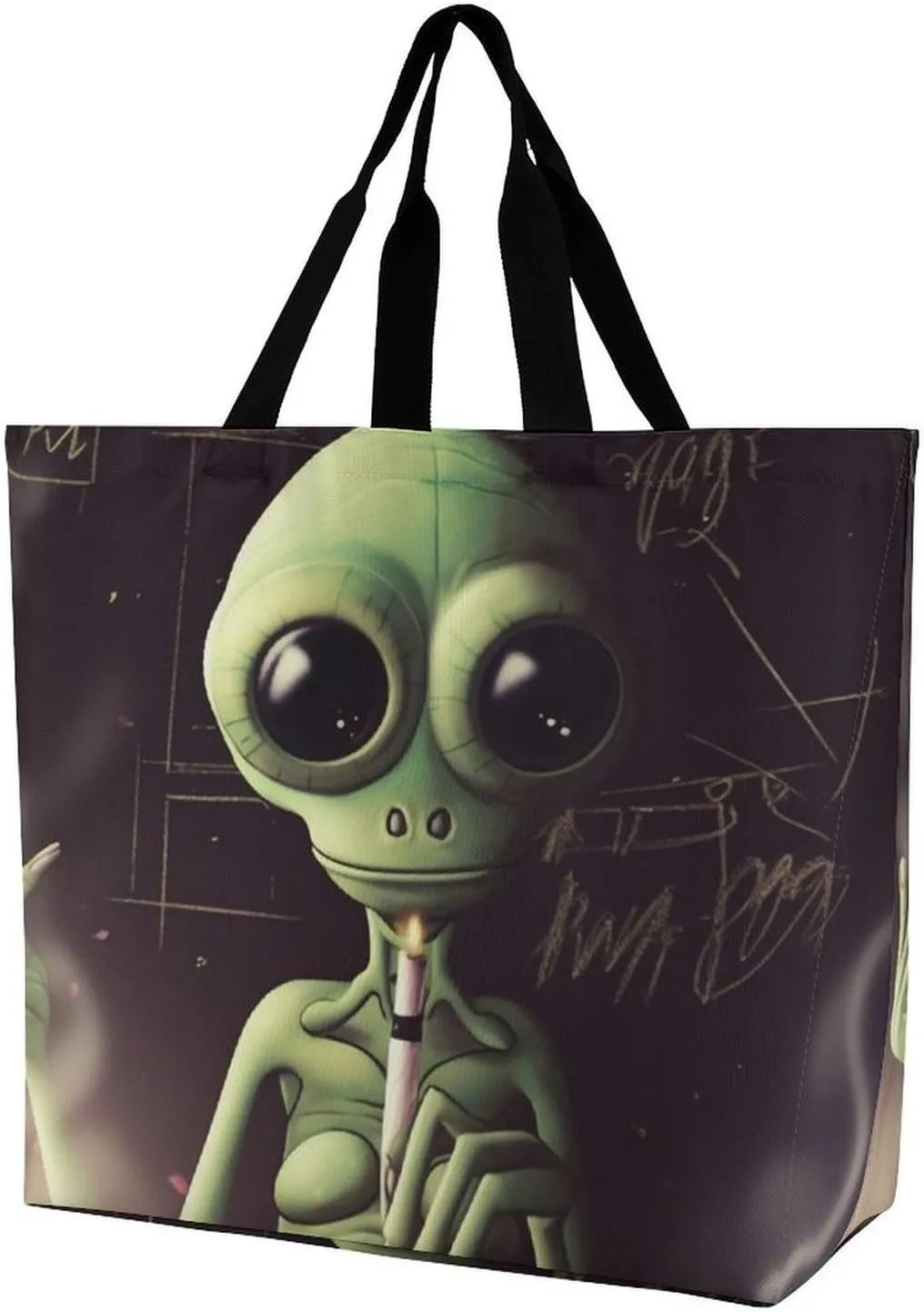 Alien Smoke Tote Bag for Women Reusable Eco-friendly Shopping Bags Large Capacity Shoulder Bag