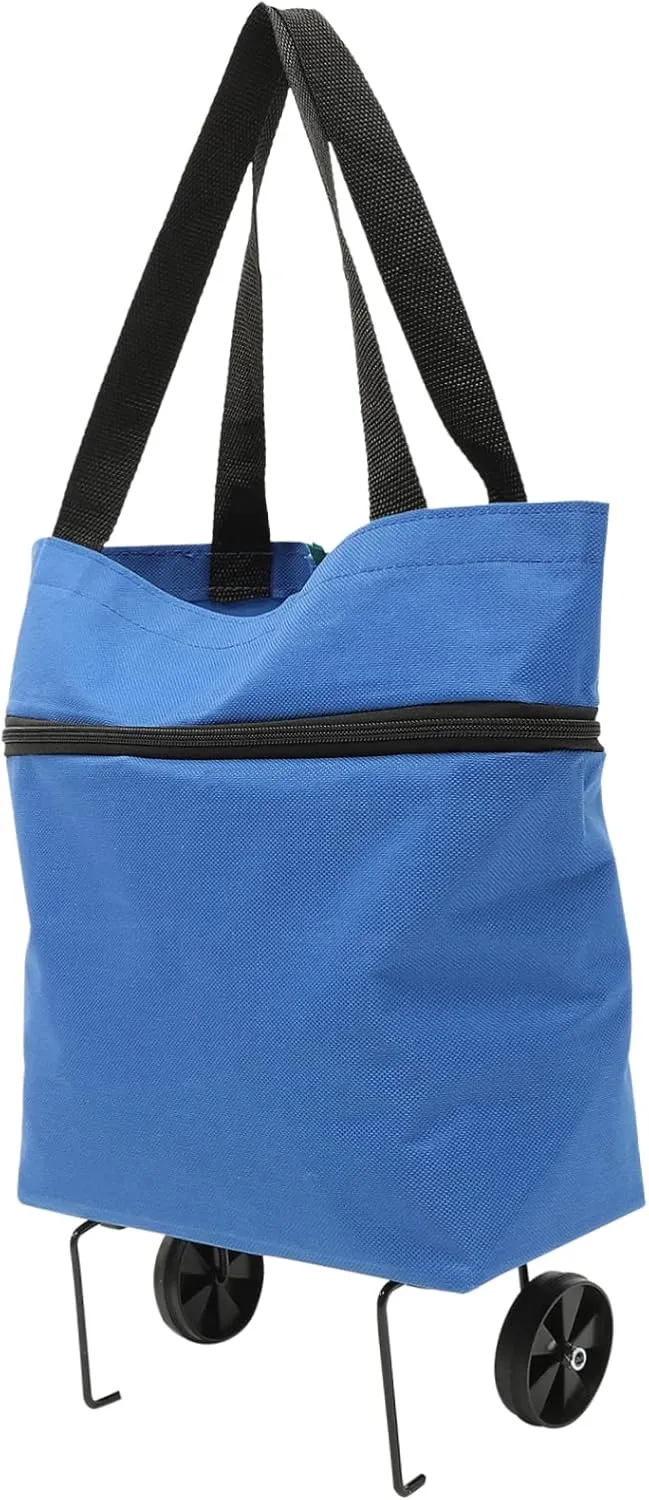 Alipis Storage Bag with Wheels Tote Bags Shopping Travel Bag on Wheels Portable ing Tote Shopping Bag Handcart
