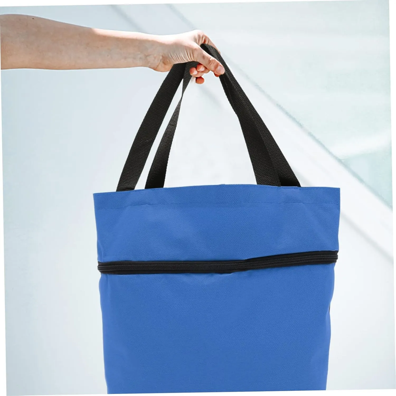 Alipis Storage Bag with Wheels Tote Bags Shopping Travel Bag on Wheels Portable ing Tote Shopping Bag Handcart