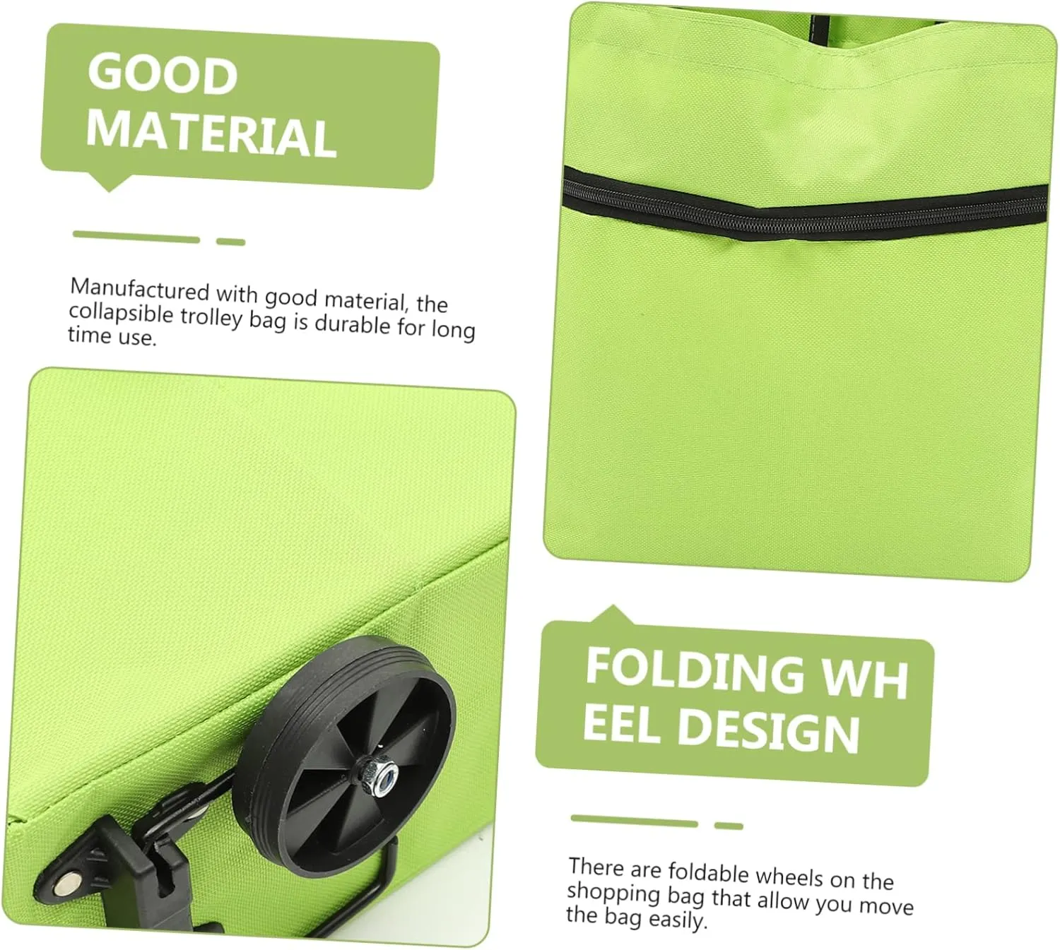 Alipis Storage Bag with Wheels Tote Bags Shopping Travel Bag on Wheels Portable ing Tote Shopping Bag Handcart