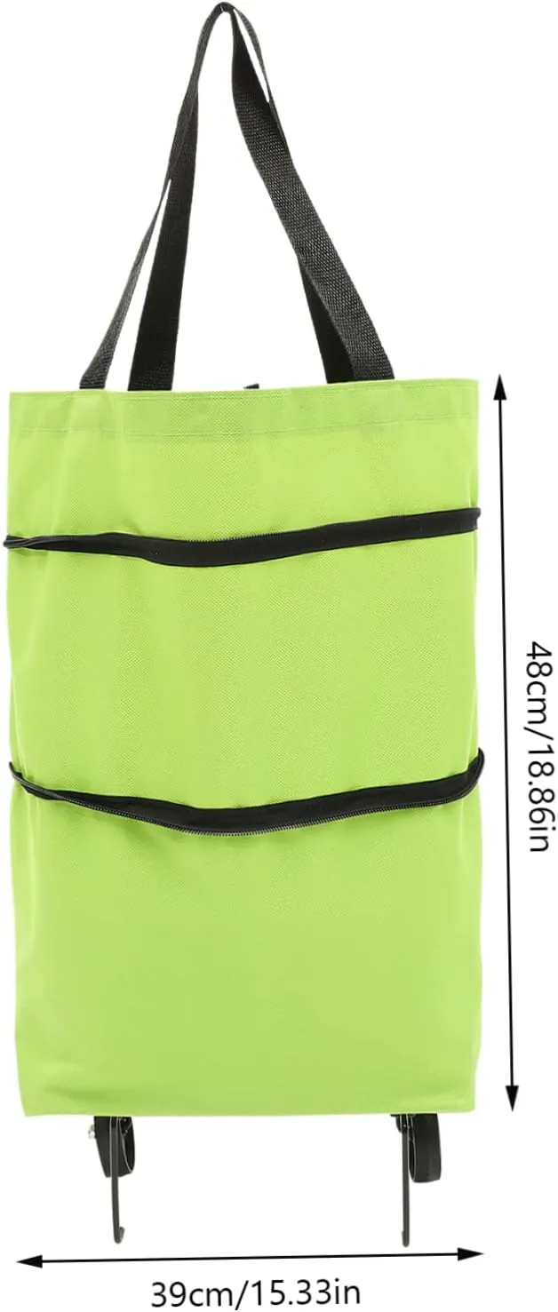 Alipis Storage Bag with Wheels Tote Bags Shopping Travel Bag on Wheels Portable ing Tote Shopping Bag Handcart