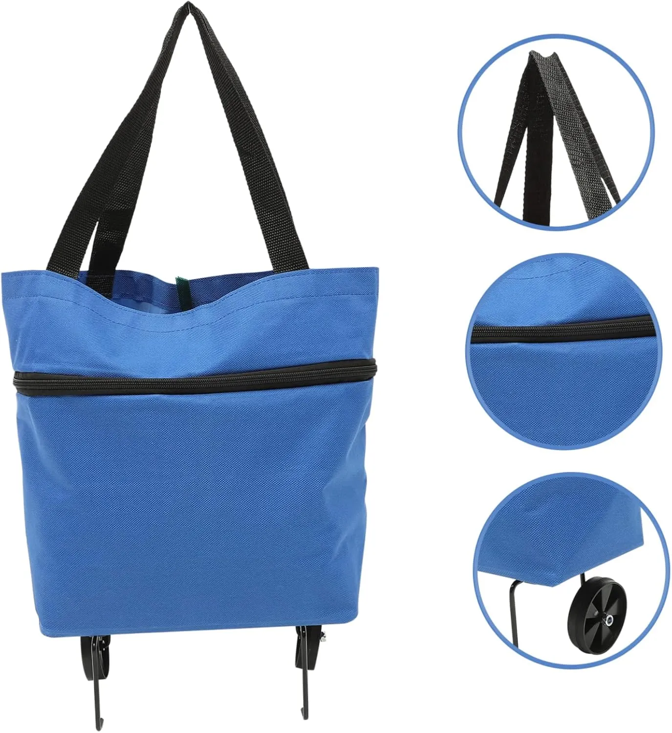 Alipis Storage Bag with Wheels Tote Bags Shopping Travel Bag on Wheels Portable ing Tote Shopping Bag Handcart