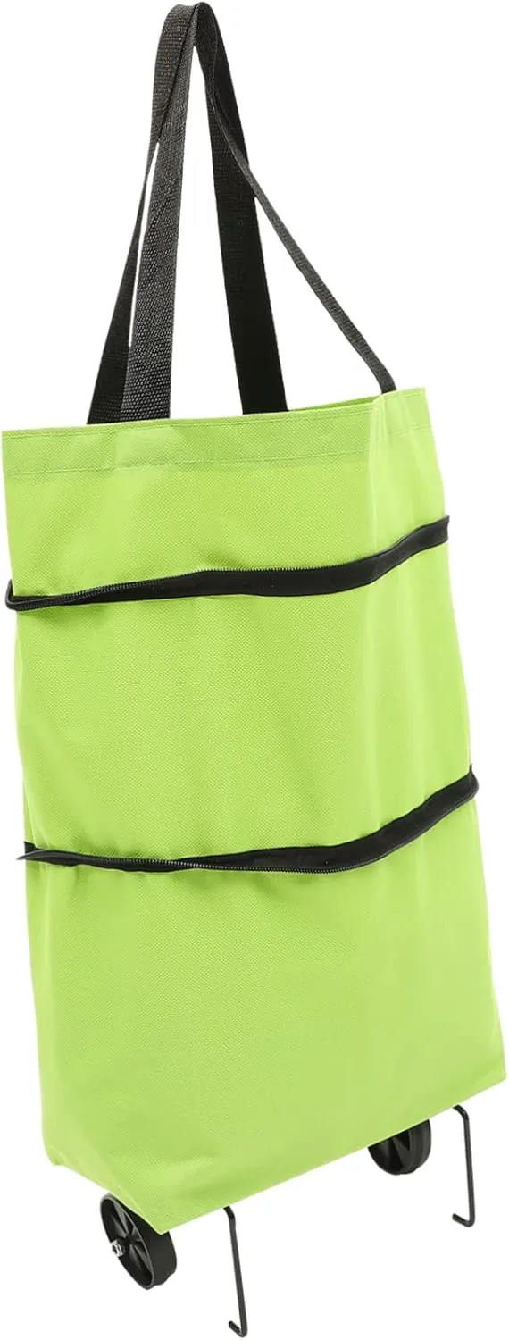 Alipis Storage Bag with Wheels Tote Bags Shopping Travel Bag on Wheels Portable ing Tote Shopping Bag Handcart