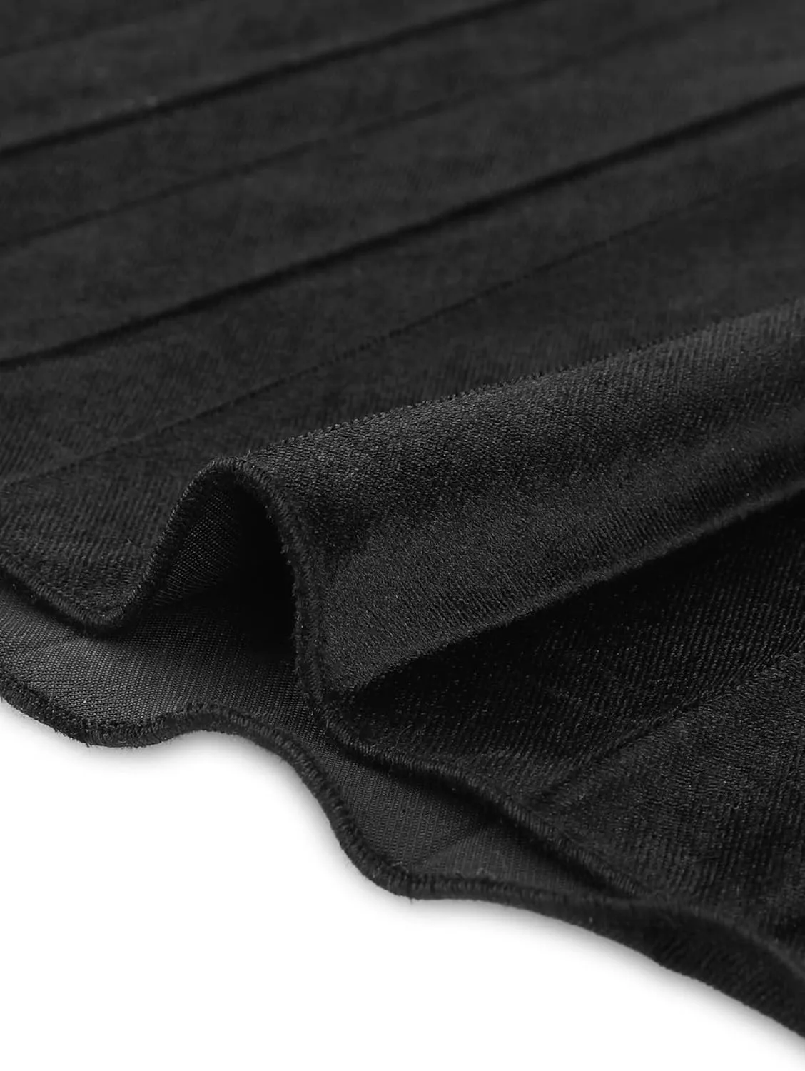 Allegra K Women's Fall Winter Elastic High Waist Flowy Swing Party Christmas Velvet Pleated Midi Skirt