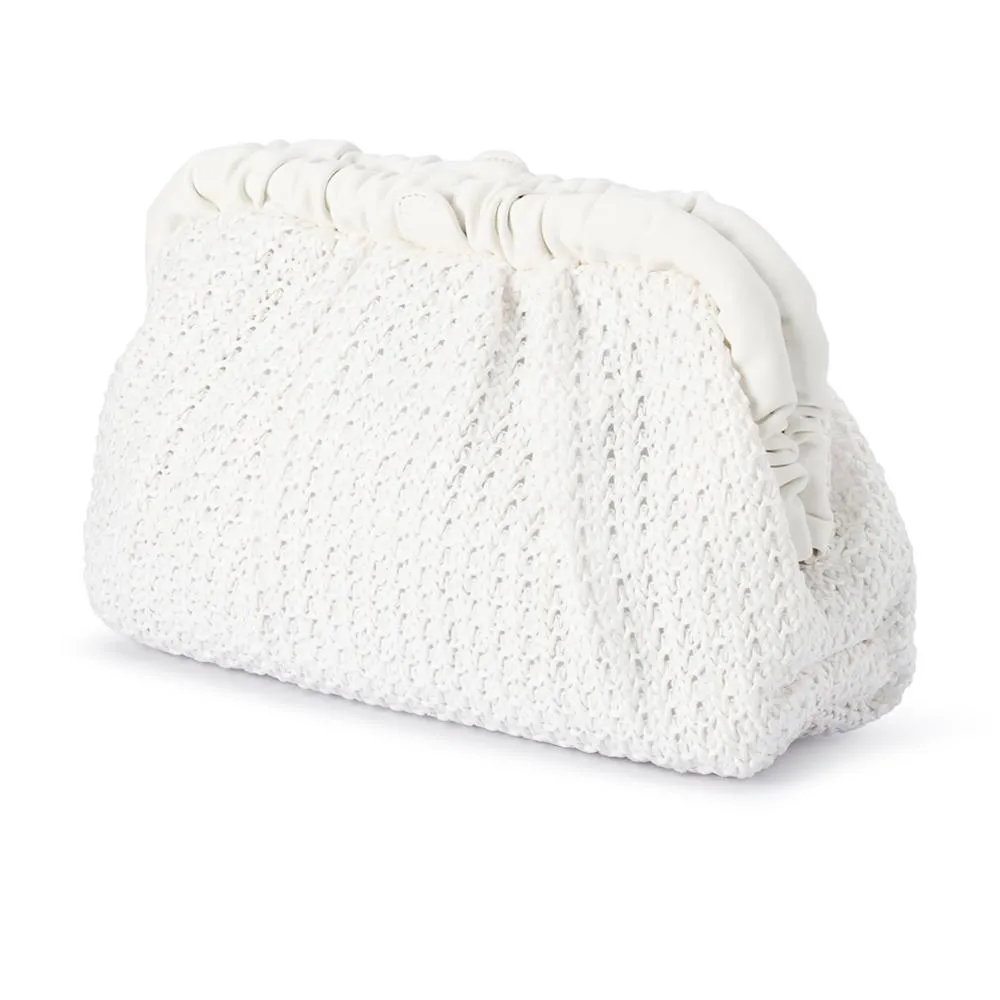 AMALIA Pleated Woven Clutch