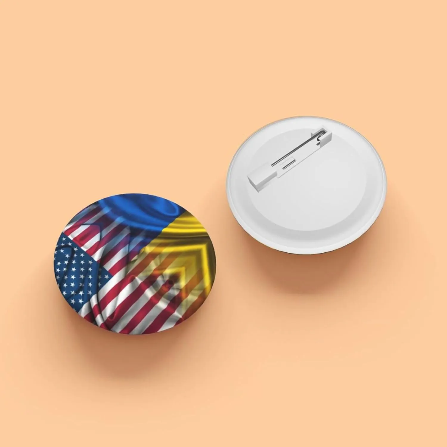 American Flag and Ukrainian Flag Express Your Unique Style with Our Fashionable Round Badges
