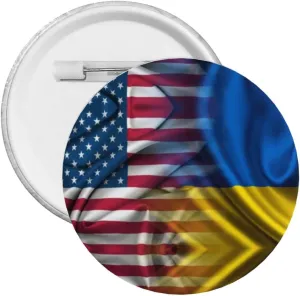 American Flag and Ukrainian Flag Express Your Unique Style with Our Fashionable Round Badges