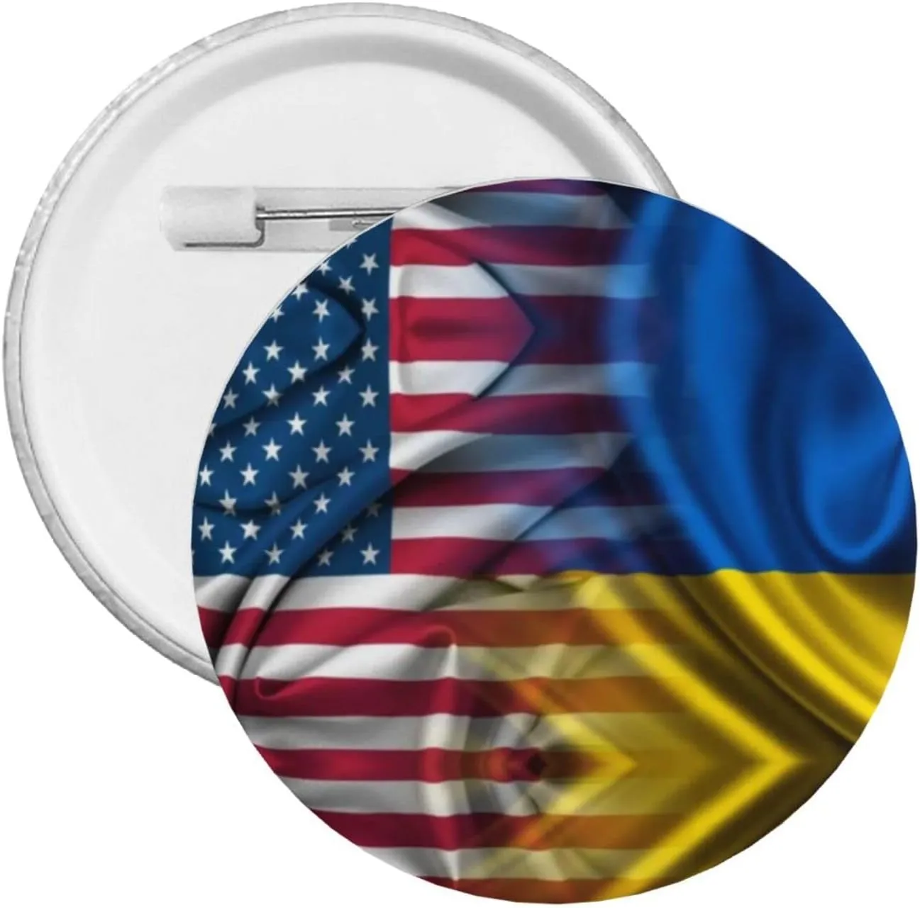 American Flag and Ukrainian Flag Express Your Unique Style with Our Fashionable Round Badges