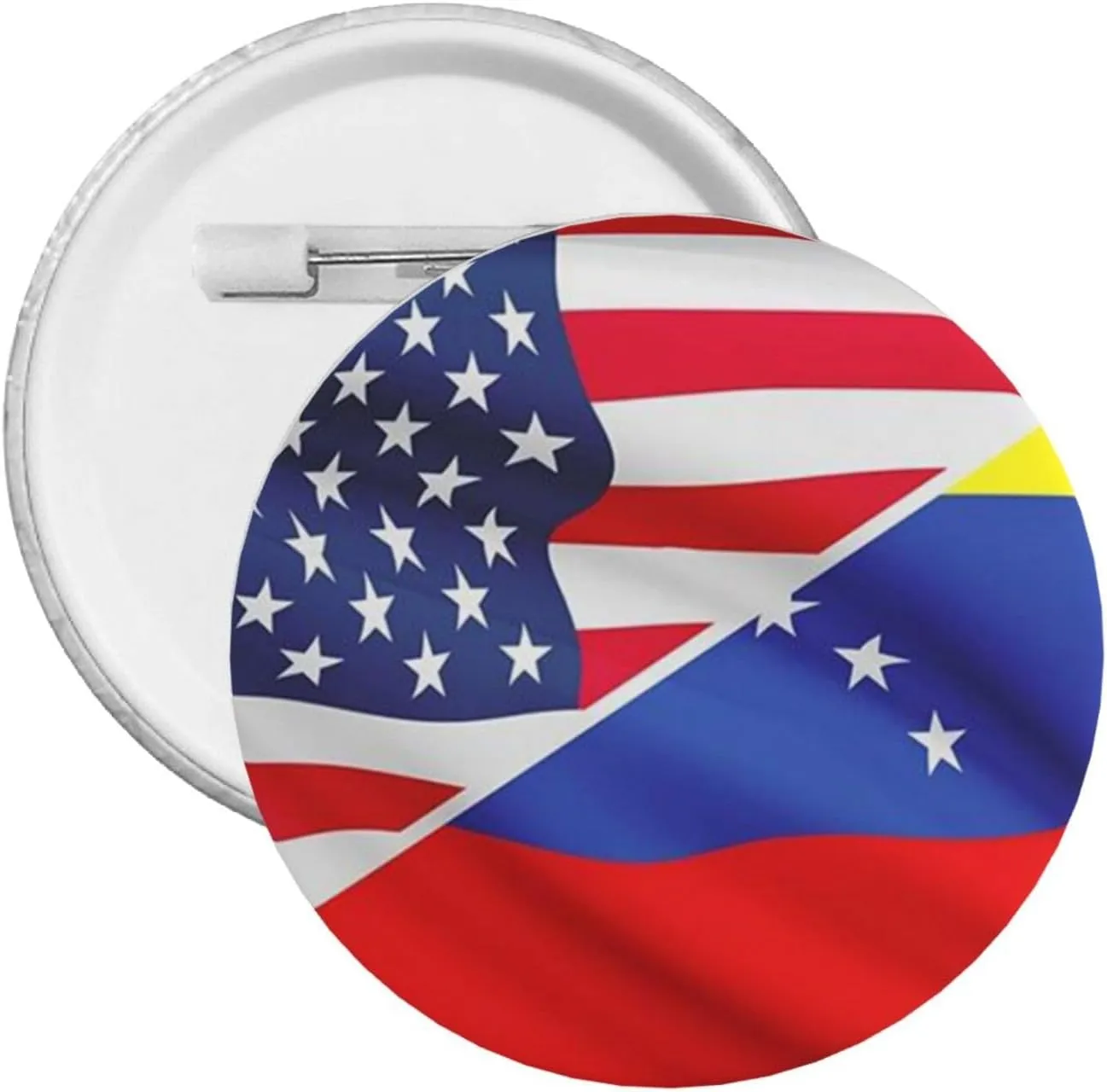 American Flag and Venezuelan Flag Express Your Unique Style with Our Fashionable Round Badges