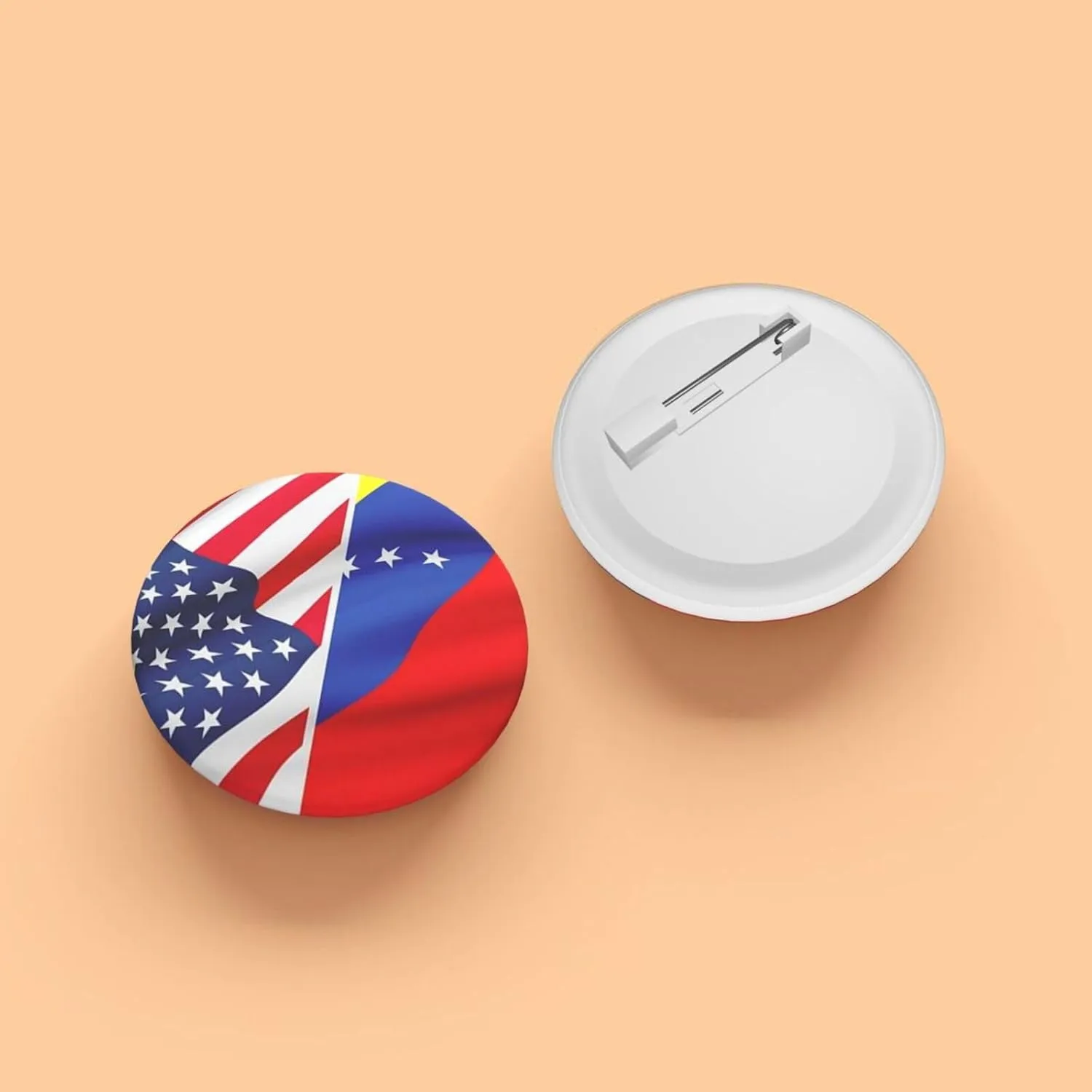 American Flag and Venezuelan Flag Express Your Unique Style with Our Fashionable Round Badges