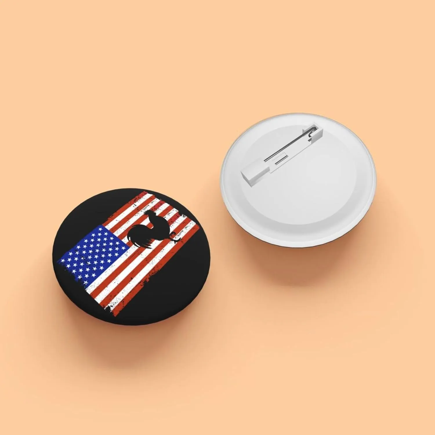 American Flag Chicken Express Your Unique Style with Our Fashionable Round Badges