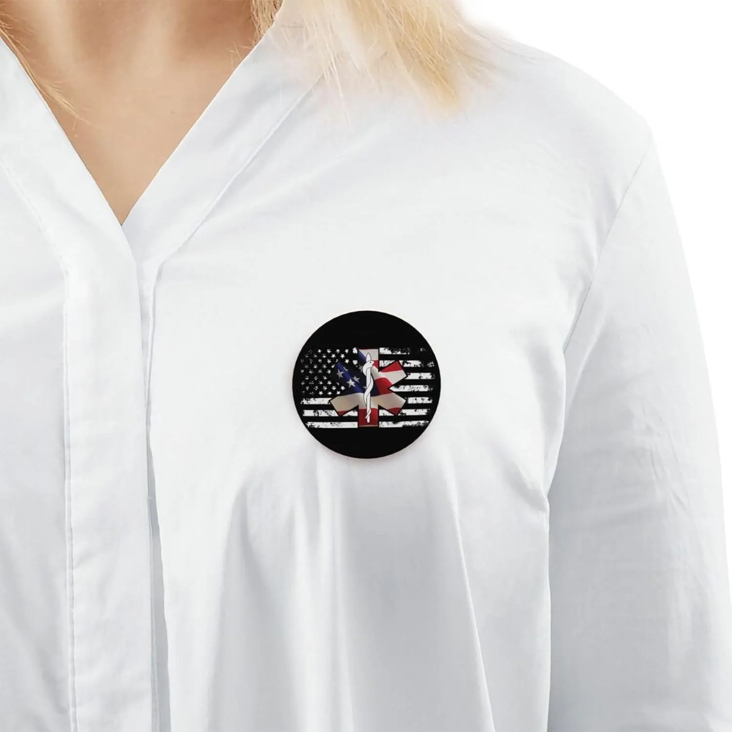 American Flag EMS Star of Life EMT Express Your Unique Style with Our Fashionable Round Badges