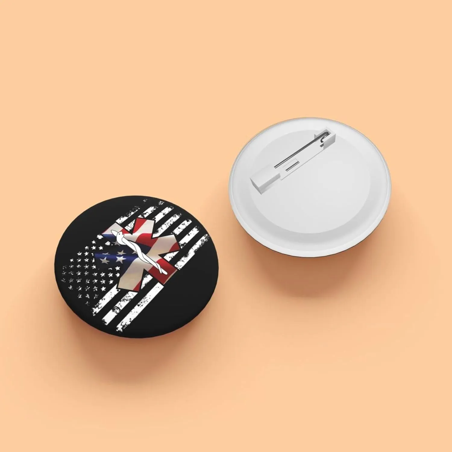 American Flag EMS Star of Life EMT Express Your Unique Style with Our Fashionable Round Badges