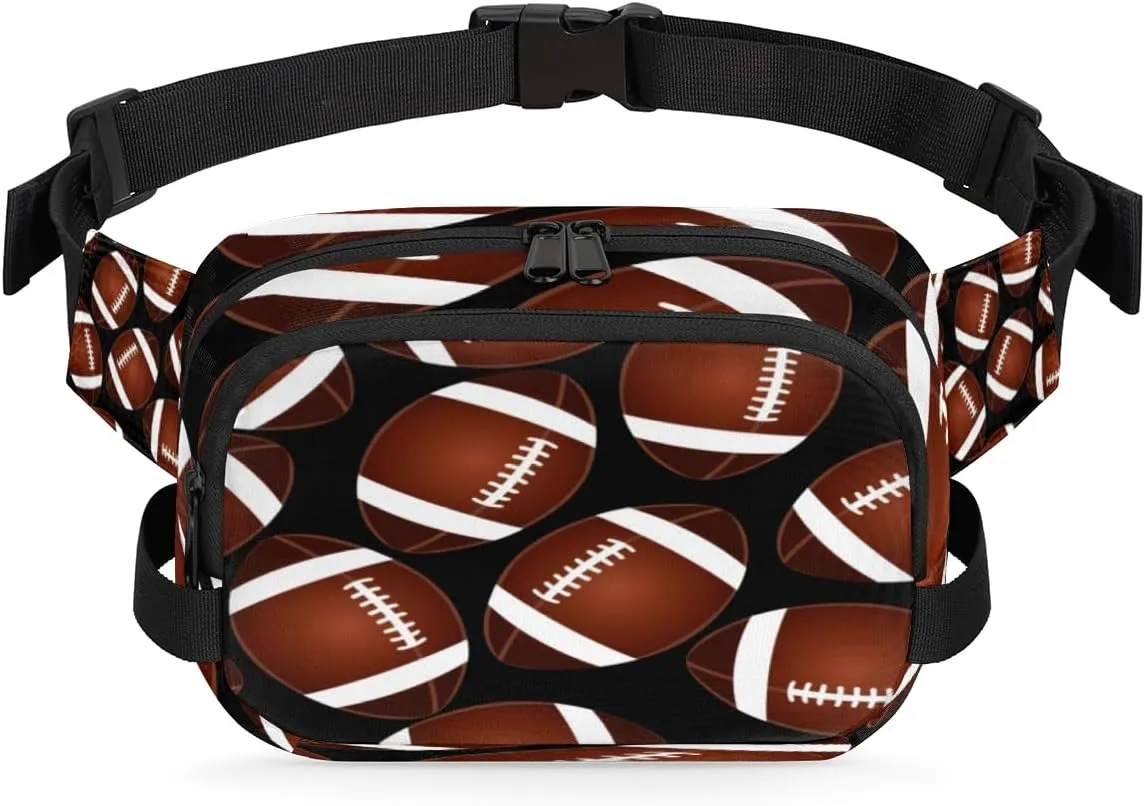 American Football Fanny Pack Crossbody Bags for Women Men Belt Bag Sport Waist Pack Bag Fanny Packs Cross Body Bag Phone Holder for Outdoors Sports Hiking Travel
