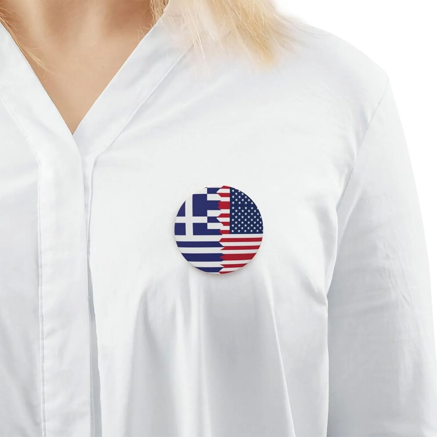 American Greece Greek Flag Express Your Unique Style with Our Fashionable Round Badges