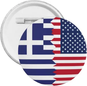 American Greece Greek Flag Express Your Unique Style with Our Fashionable Round Badges