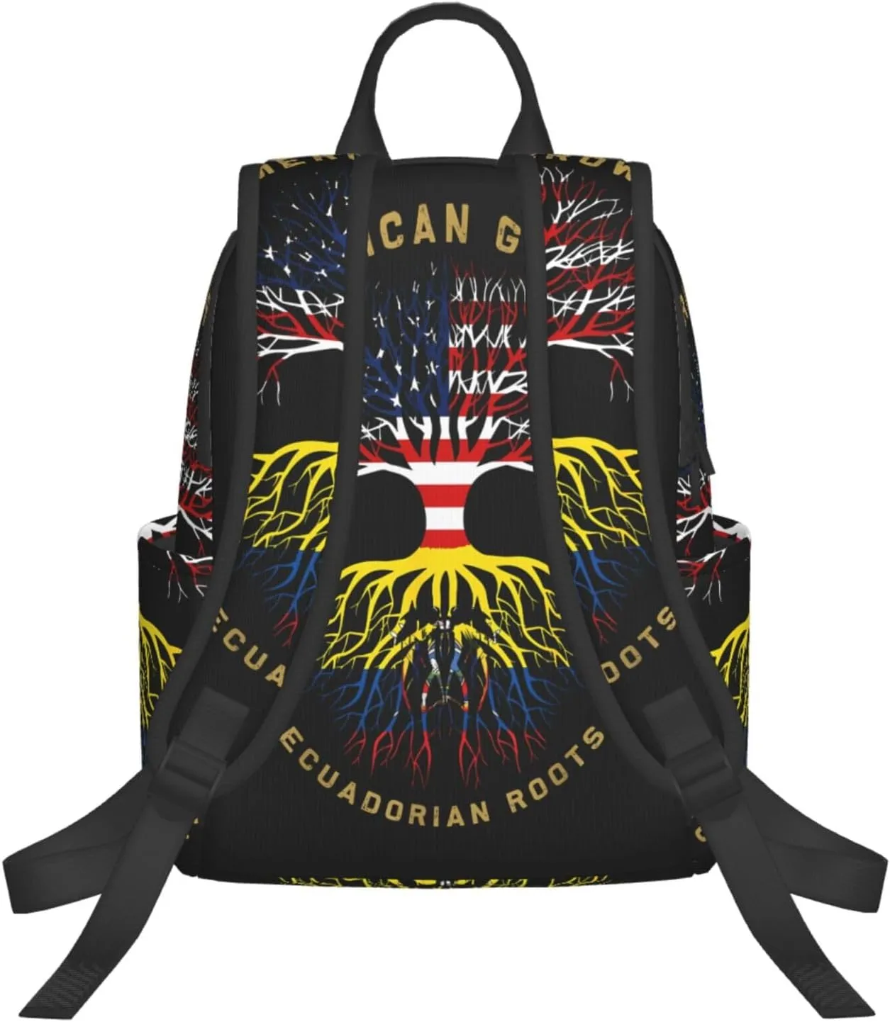 American Grown Ecuadorian Roots Tree Flag Casual Backpacks Large Capacity Laptop Backpack Sports Fitness Rucksack Travel Carry-On Daypack Work Bag for Outdoor Camping