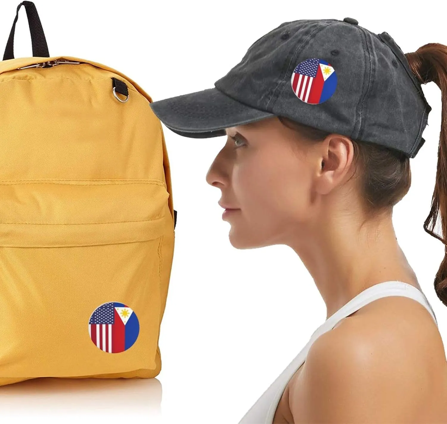 American Philippines Flag Express Your Unique Style with Our Fashionable Round Badges