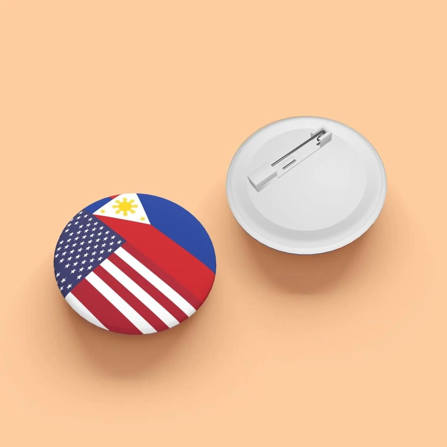 American Philippines Flag Express Your Unique Style with Our Fashionable Round Badges