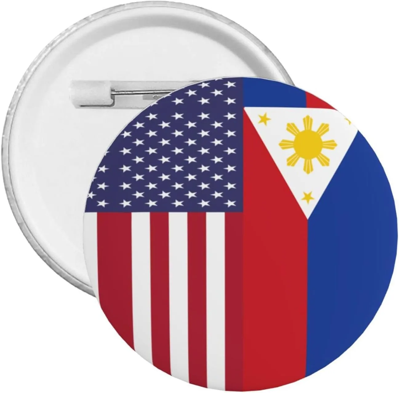 American Philippines Flag Express Your Unique Style with Our Fashionable Round Badges