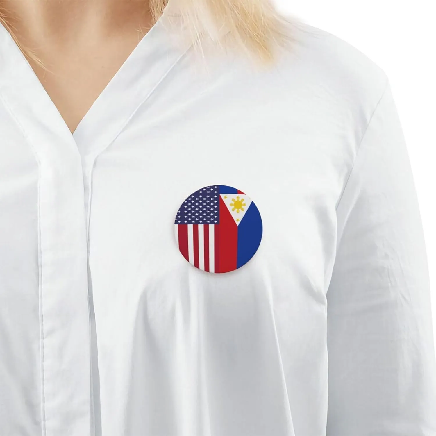 American Philippines Flag Express Your Unique Style with Our Fashionable Round Badges