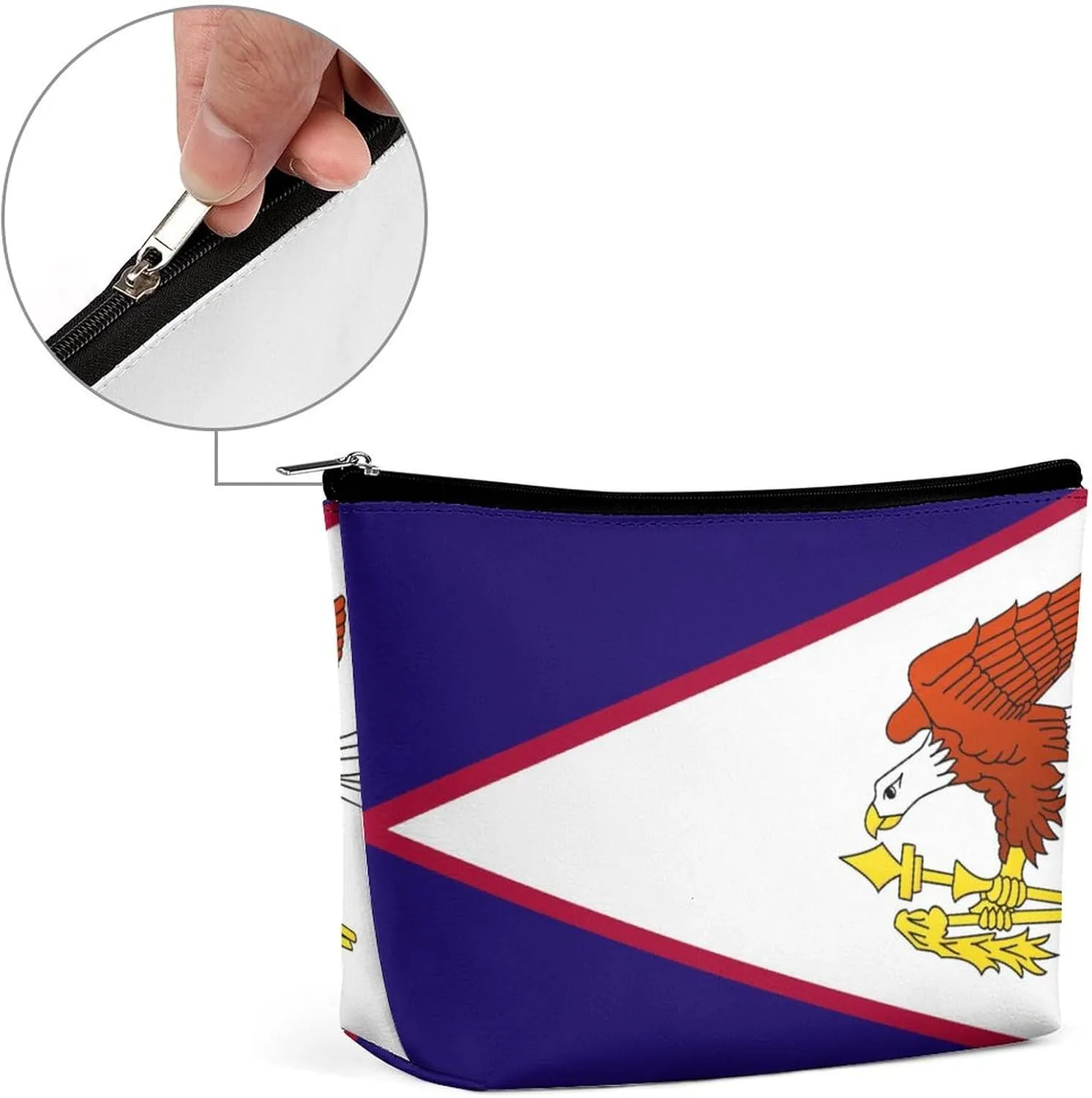 American Samoa Flag Portable Makeup Pouch for Purse Waterproof Cosmetic Bag Travel Organizer for Girls