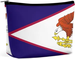 American Samoa Flag Portable Makeup Pouch for Purse Waterproof Cosmetic Bag Travel Organizer for Girls