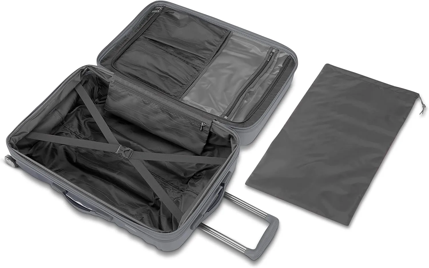 American Tourister Cascade Hardside Expandable Luggage with Spinner Wheels, Graphite, 20-Inch