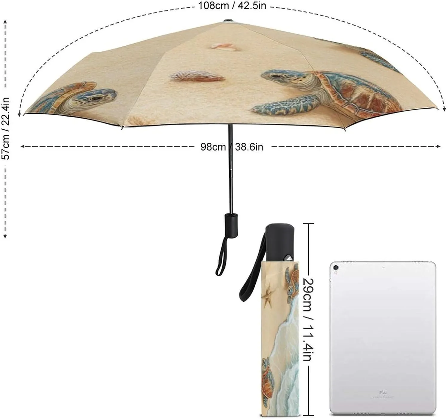 AMRANDOM Compact Travel Umbrella for Rain and Sun Automatic Portable Folding Umbrella